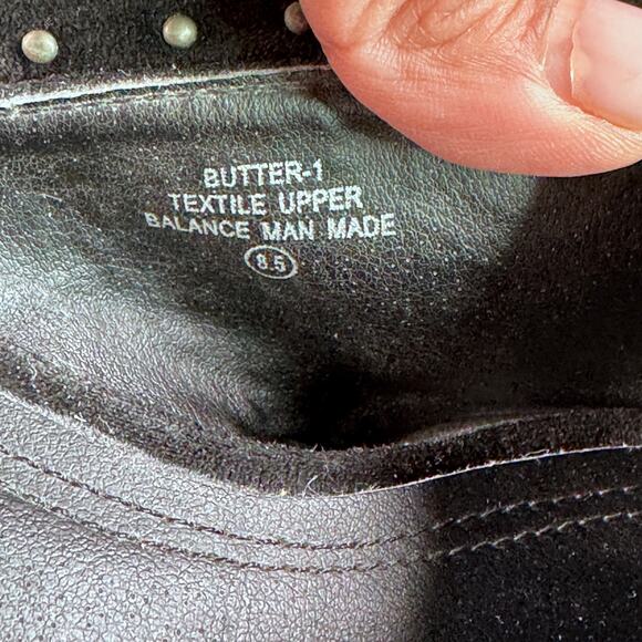 Chase+Chloe 8.5 Black Textile Upper Suede Studded Block Heel - Picture 7 of 7